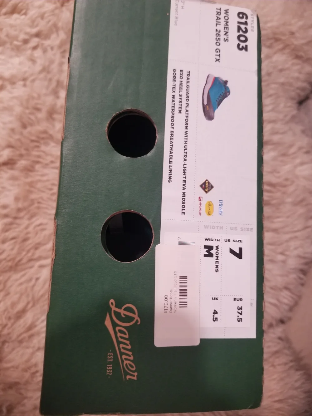 Danner Women’s Teal and Black Trail Sneaker Featuring Vibram